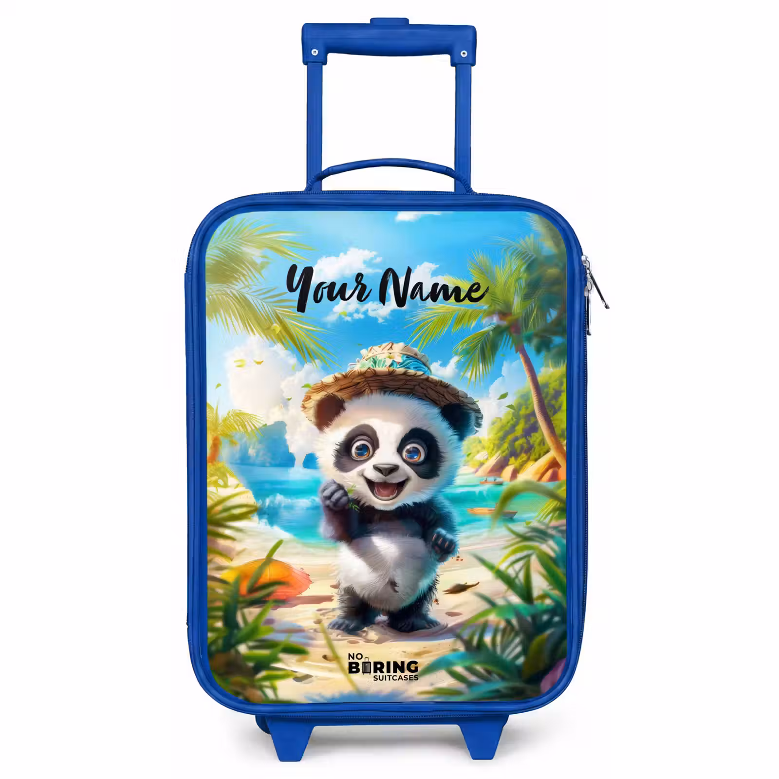 Children's suitcase with name - Blue - Pablo panda — 1