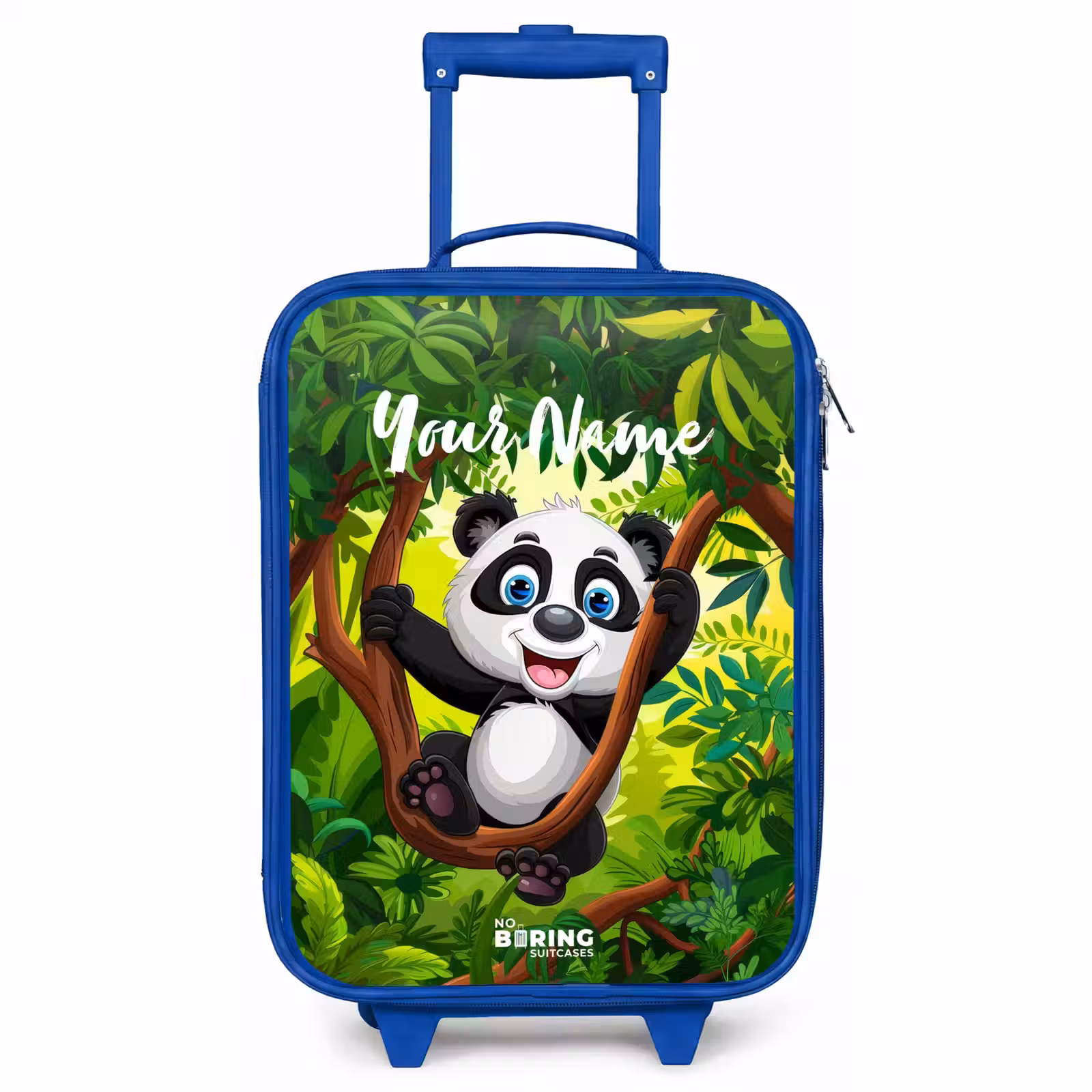 Children's suitcase with name - Blue - Pedro panda — 1