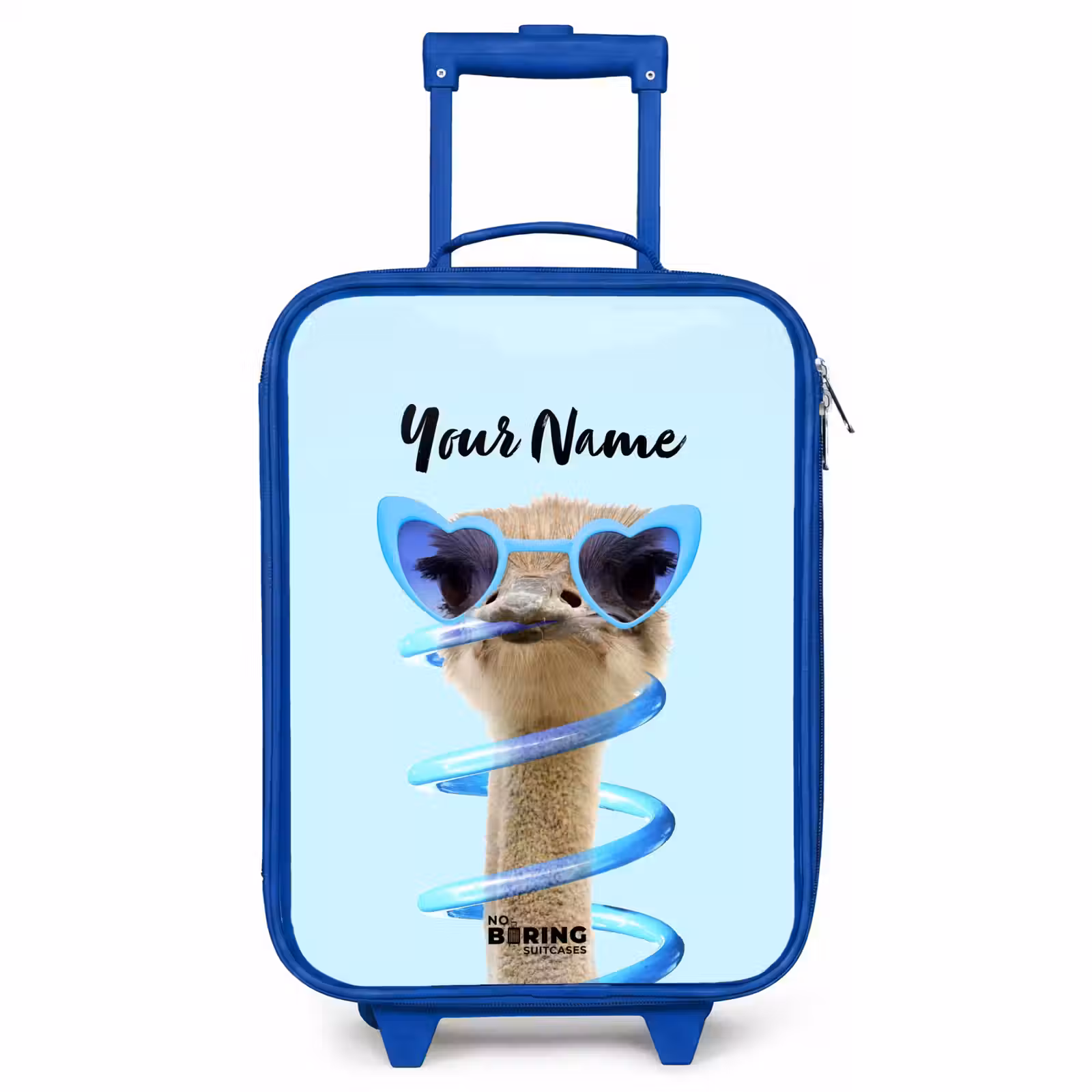 Children's suitcase with name - Blue - Sierk Ostrich Blue — 1