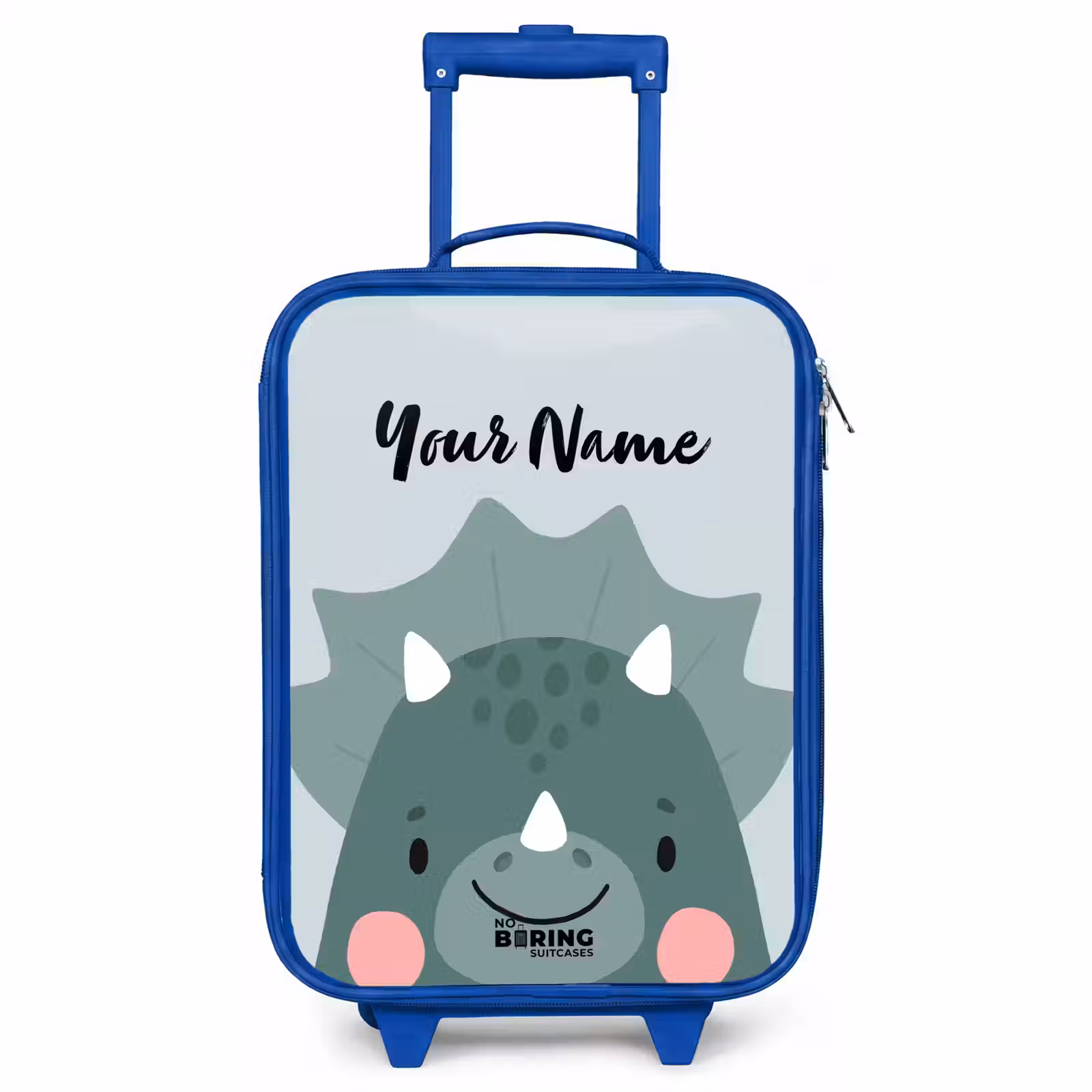 Children's suitcase with name - Blue - Tigo triceratops — 1