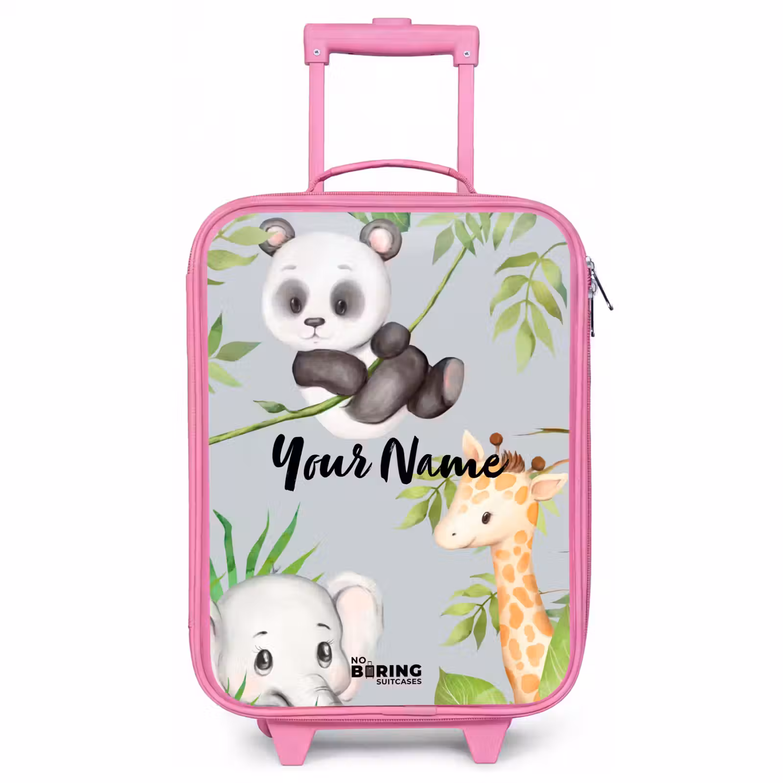 Children's suitcase with name - Pink - Animals in the jungle — 1