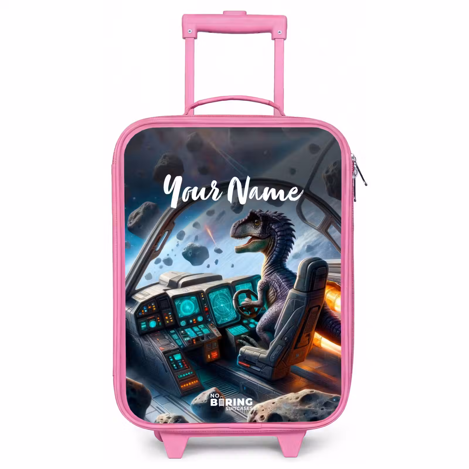 Children's suitcase with name - Pink - Astrodino — 1