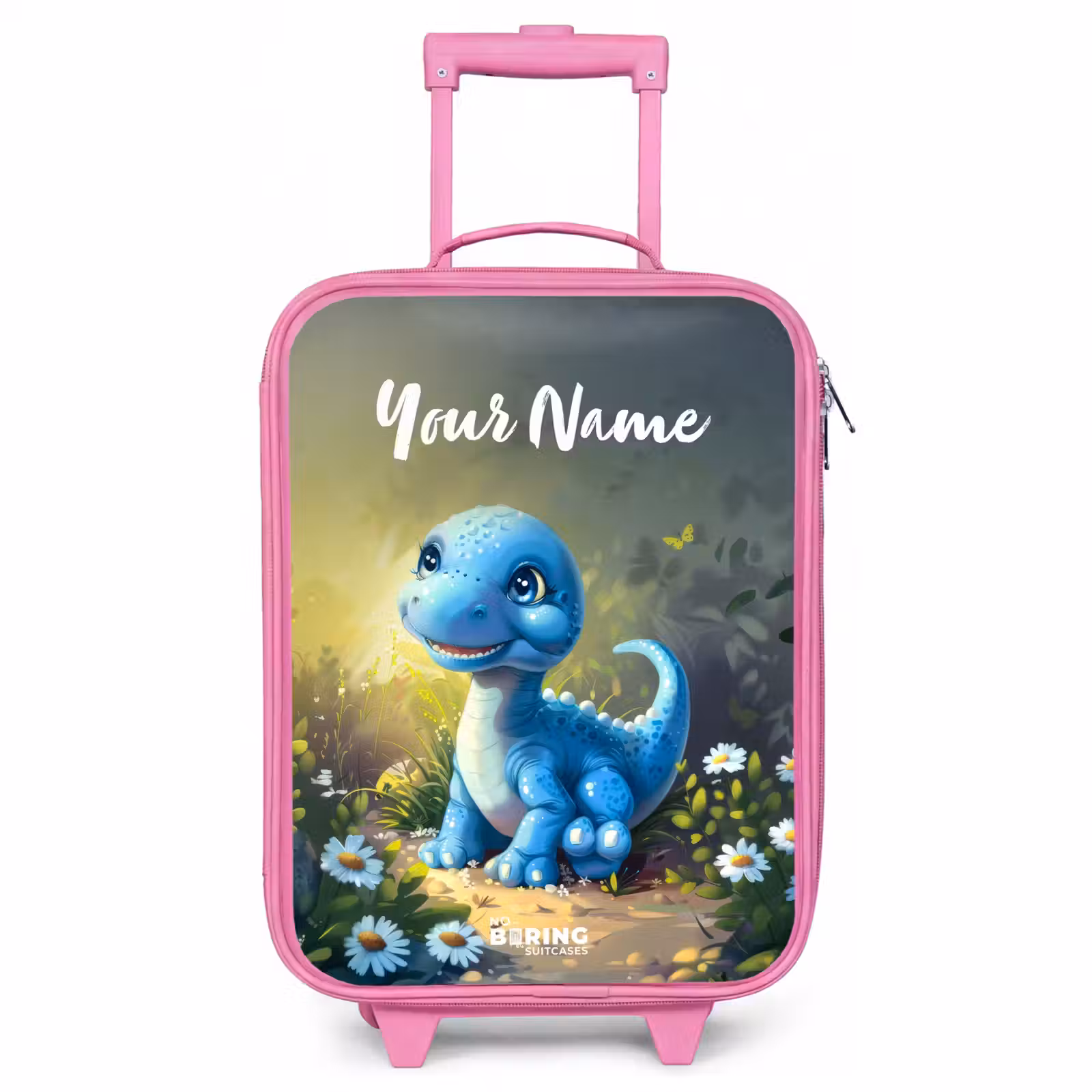 Children's suitcase with name - Pink - Branco Brontosaurus — 1