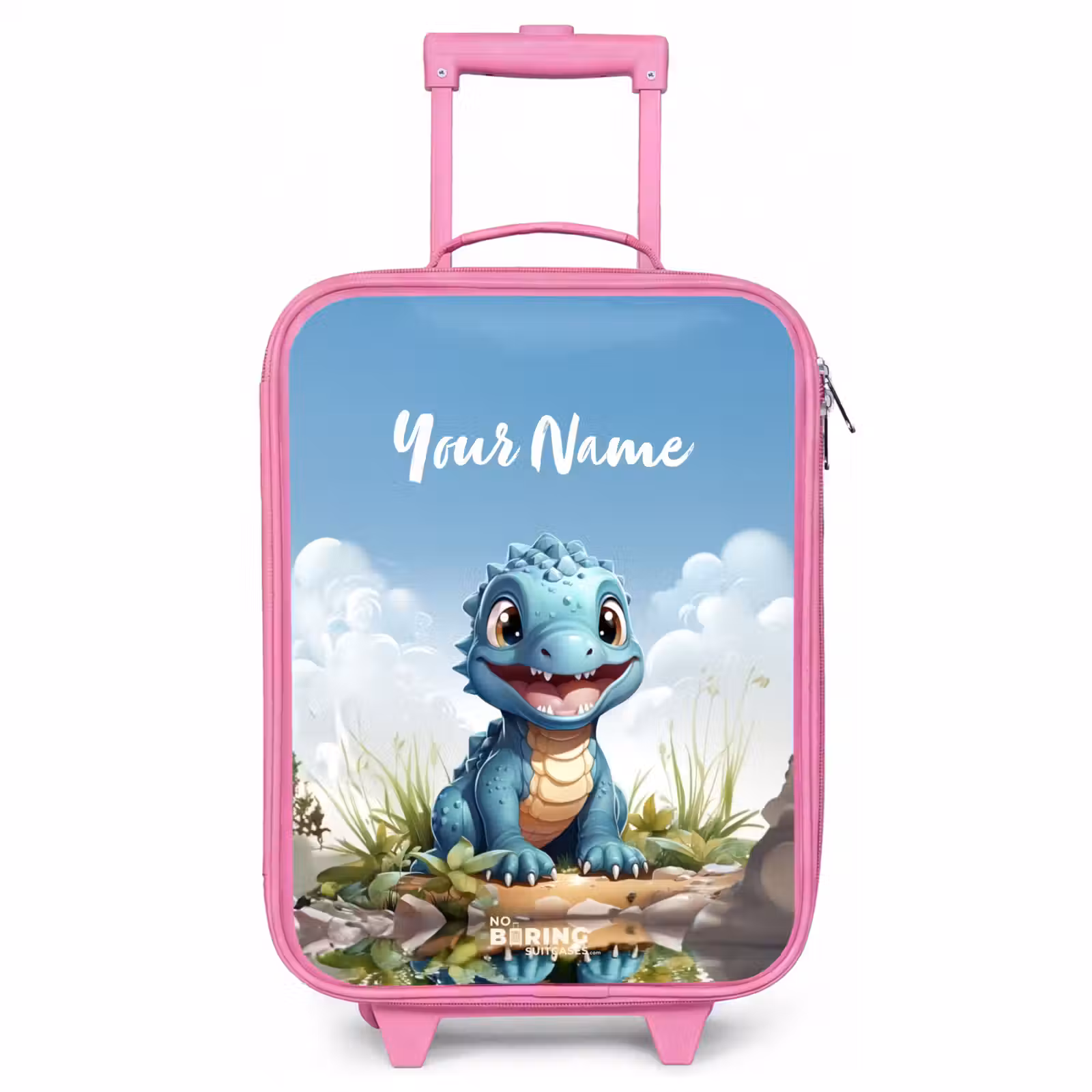 Children's suitcase with name - Pink - Darius Dino — 1