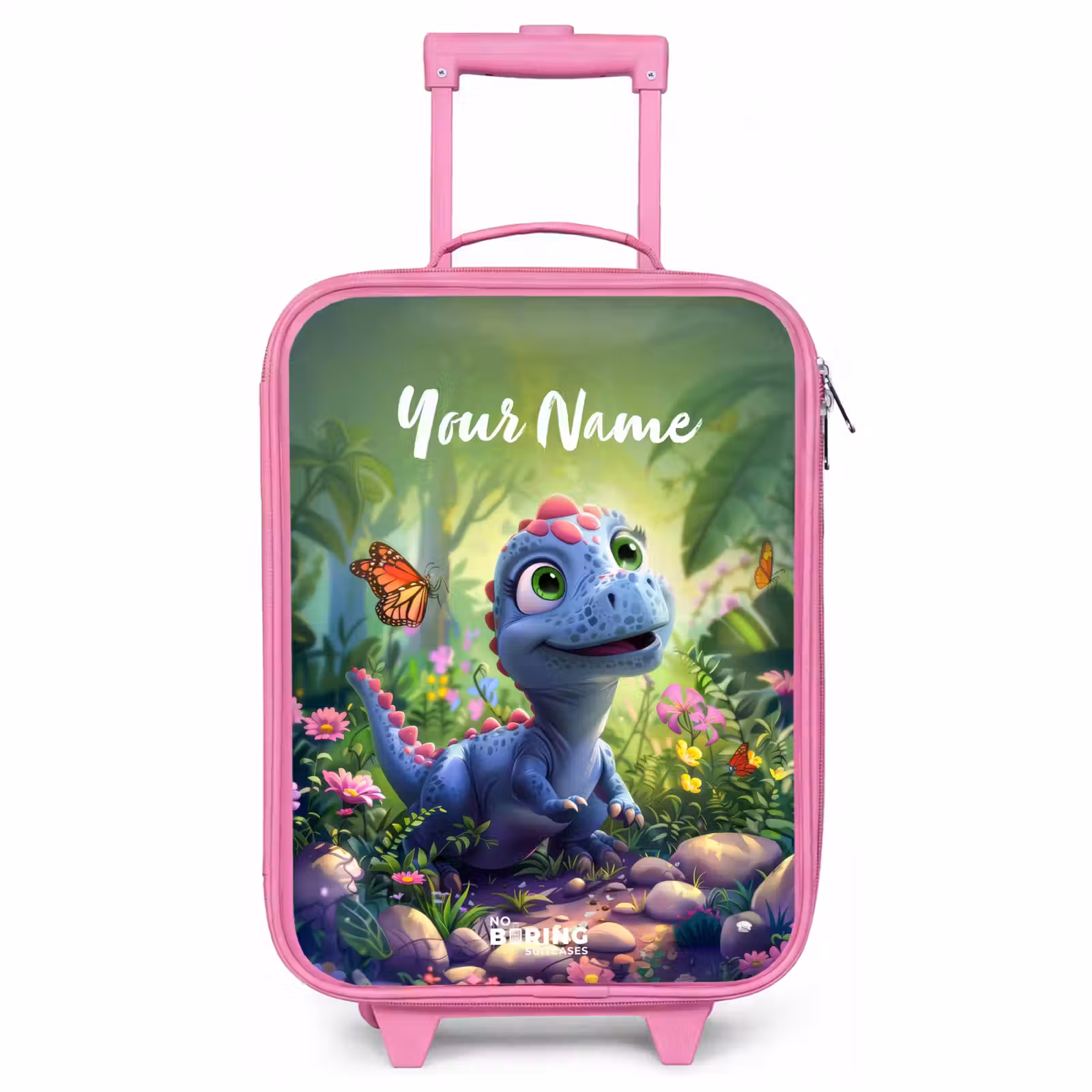 Children's suitcase with name - Pink - Donny Dino — 1