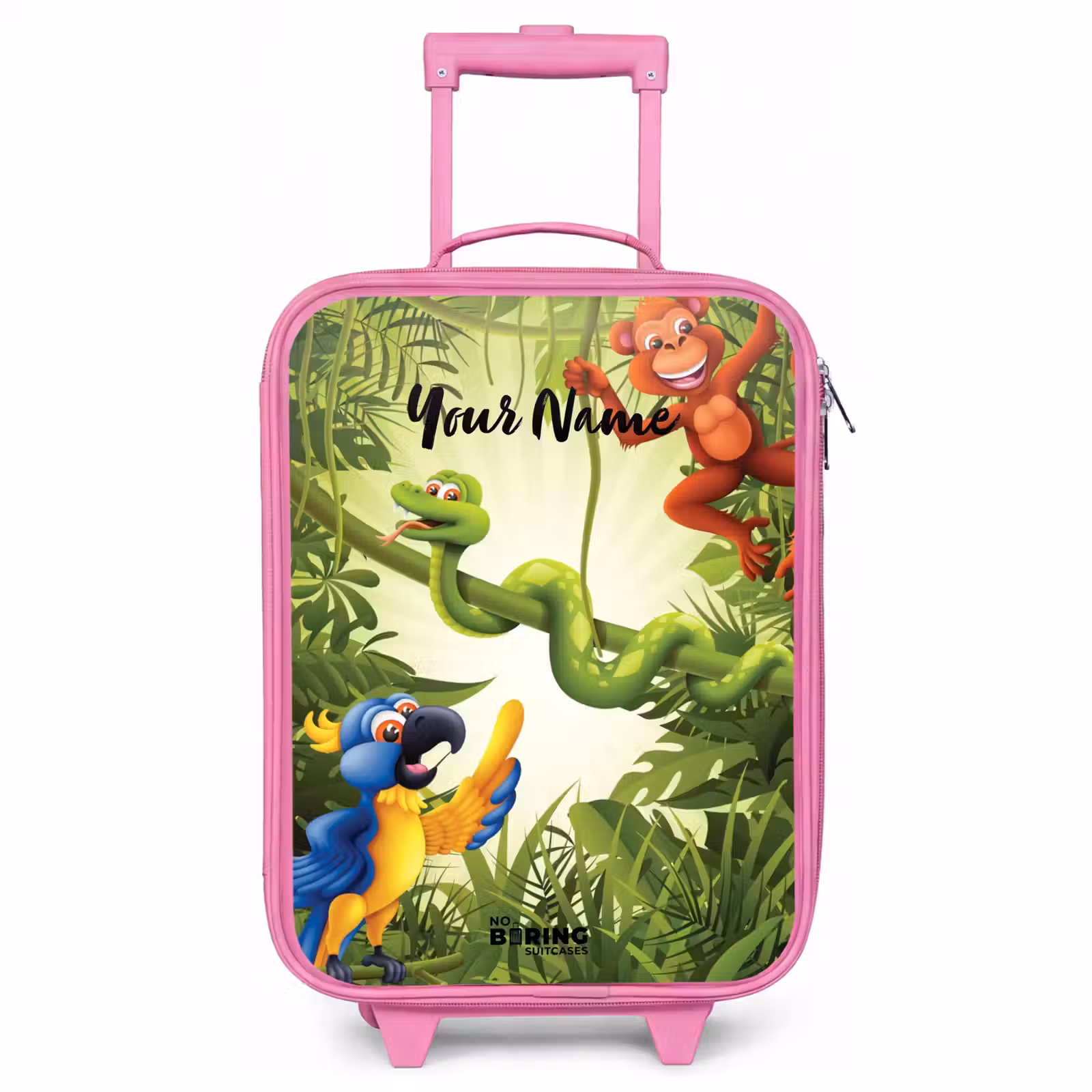 Children's suitcase with name - Pink - Jolly jungle — 1