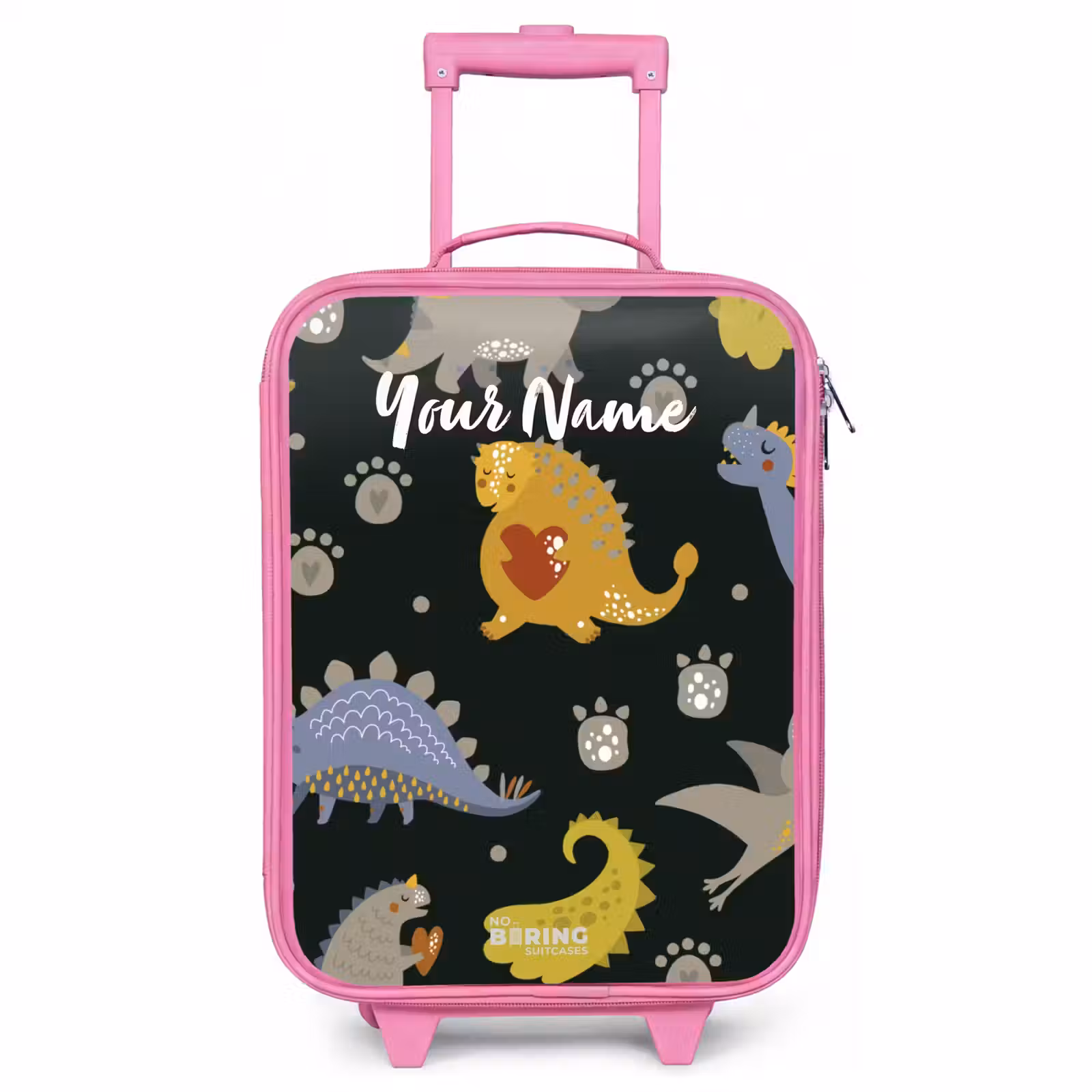 Children's suitcase with name - Pink - Loving dinosaur — 1