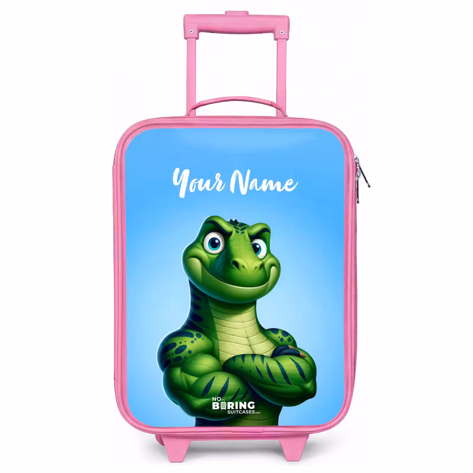 Children's suitcase with name - Pink - Musclesaurus — 1