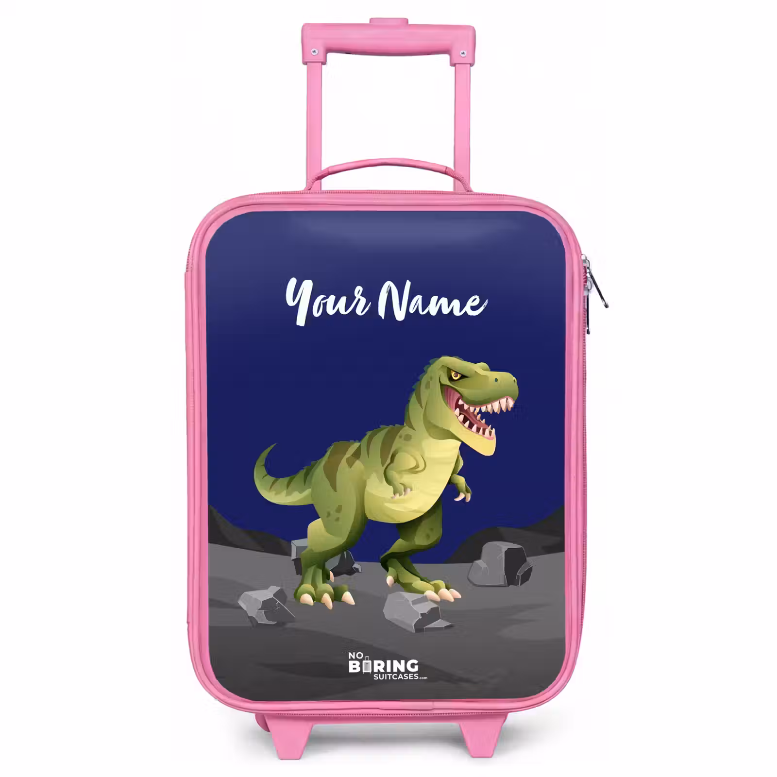 Children's suitcase with name - Pink - Tjibbe T-Rex — 1