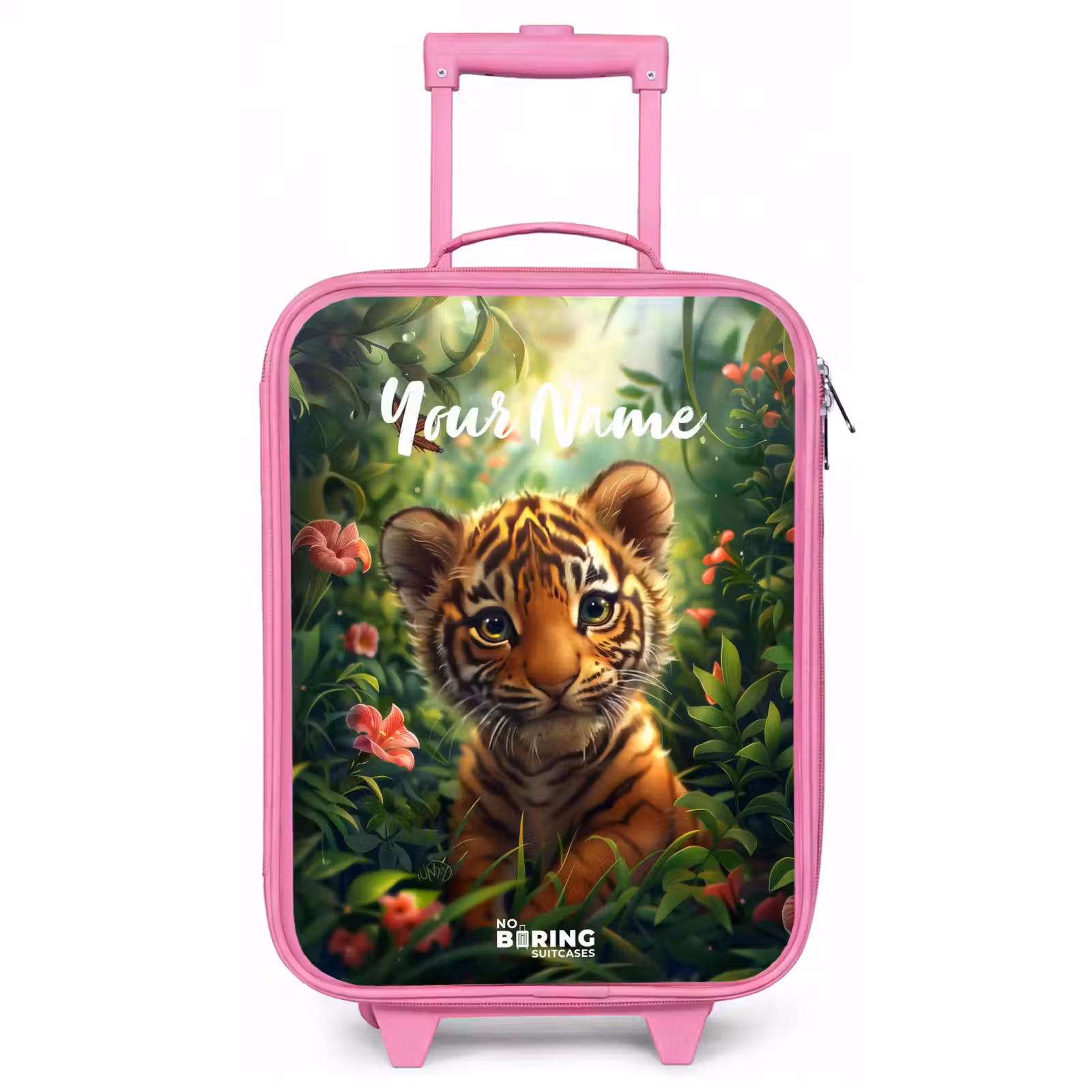 Children's suitcase with name - Pink - Tommy tiger — 1