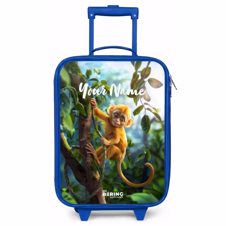 Children's suitcase with name - Blue - Alex monkey — 1