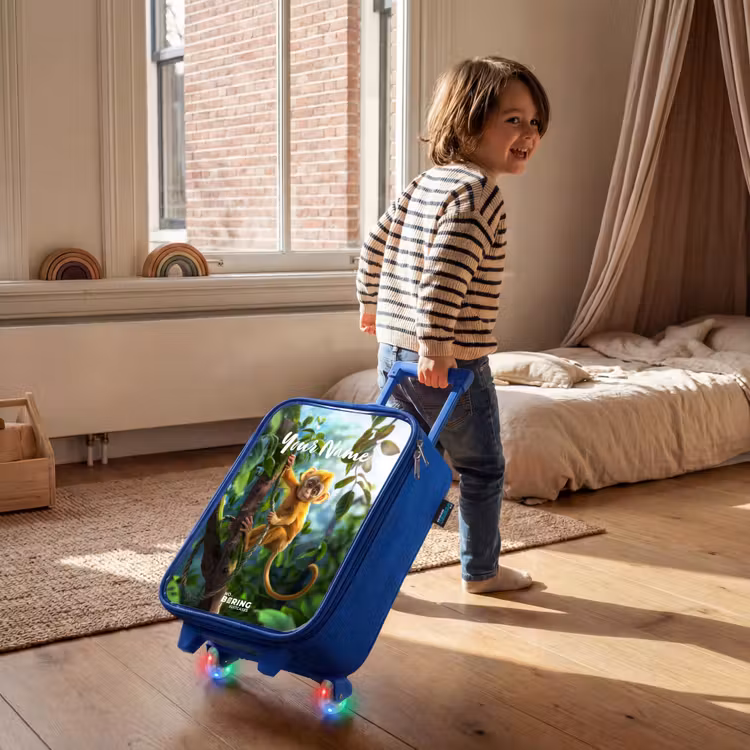 Children's suitcase with name - Blue - Alex monkey — 2