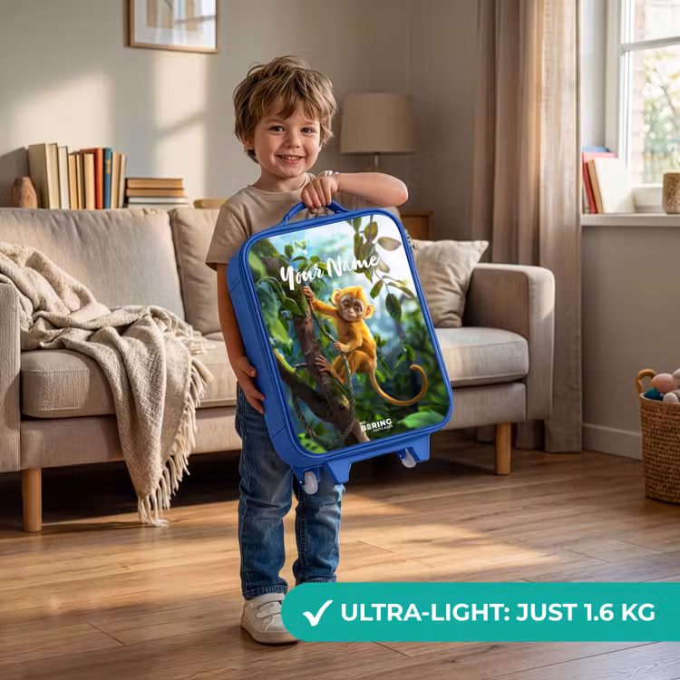 Children's suitcase with name - Blue - Alex monkey — 3