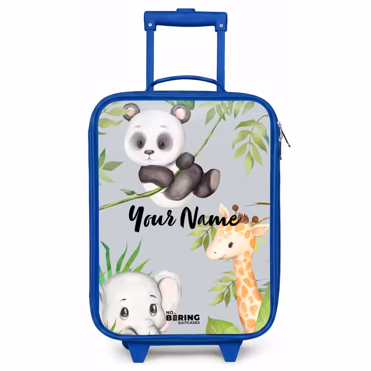 Children's suitcase with name - Blue - Animals in the jungle — 1