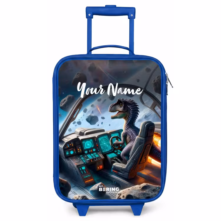 Children's suitcase with name - Blue - Astrodino — 1
