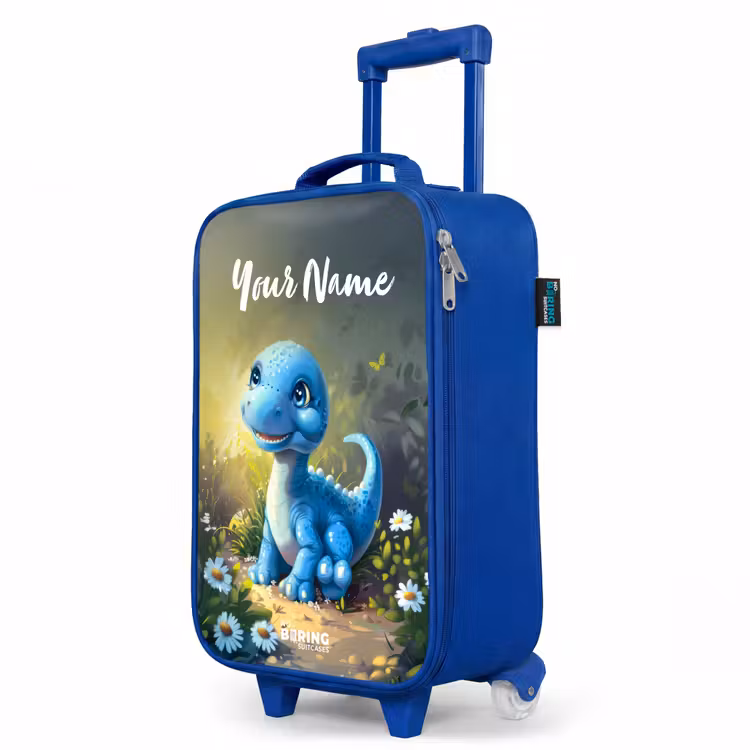 Children's suitcase with name - Blue - Branco Brontosaurus — 5
