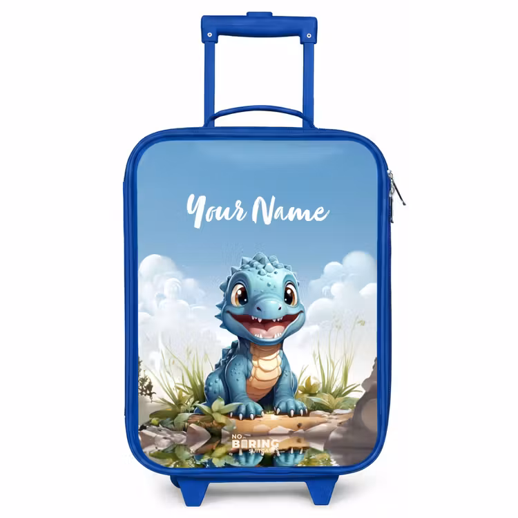Children's suitcase with name - Blue - Darius Dino — 1