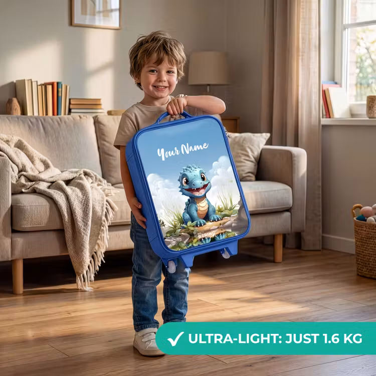 Children's suitcase with name - Blue - Darius Dino — 3