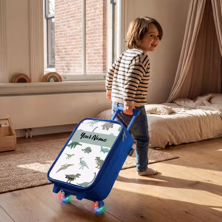 Children's suitcase with name - Blue - Dino Dynasty — 2