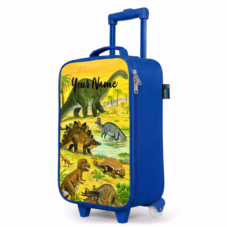 Children's suitcase with name - Blue - Dinosaur in Dinosaurland — 5