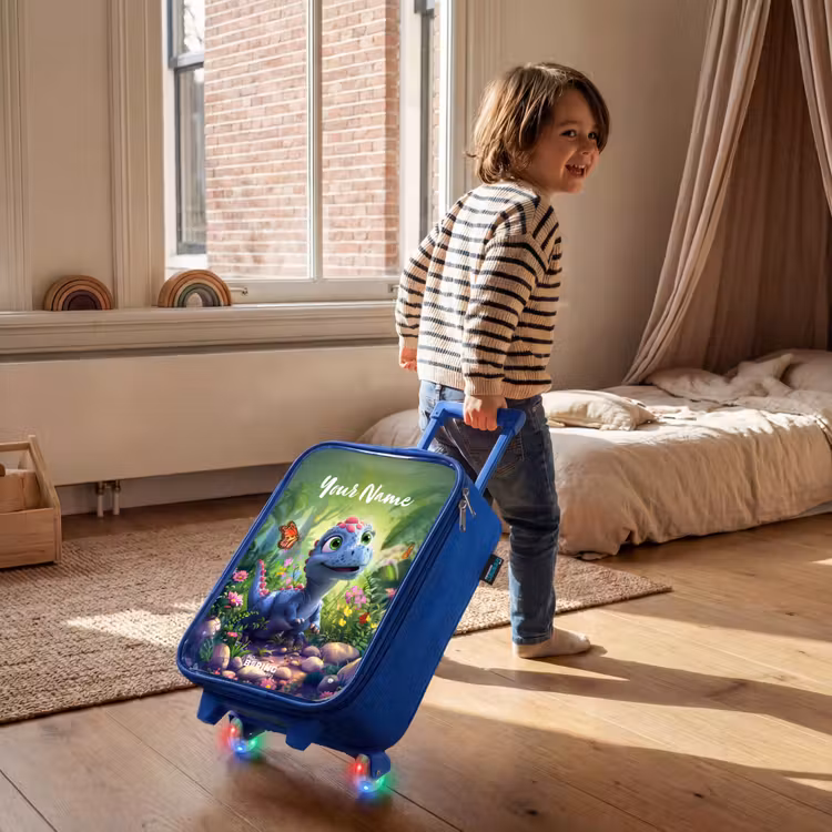 Children's suitcase with name - Blue - Donny Dino — 2