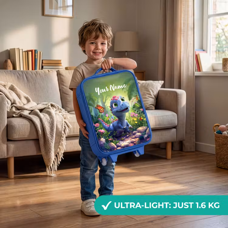 Children's suitcase with name - Blue - Donny Dino — 3