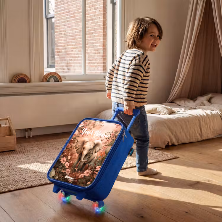 Children's suitcase with name - Blue - Flora flapoor — 2