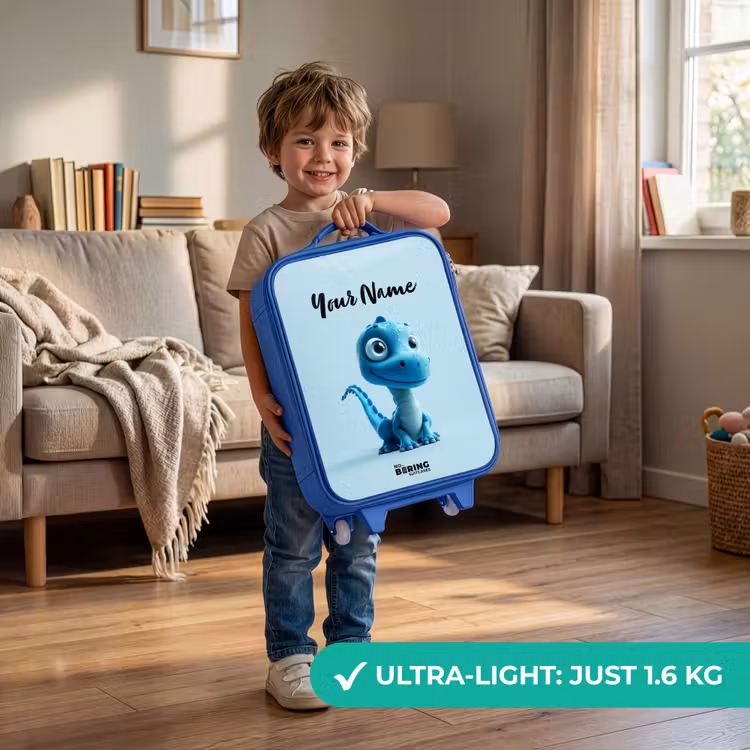 Children's suitcase with name - Blue - Happy Bronto — 3