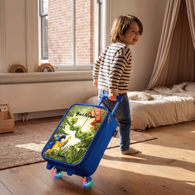 Children's suitcase with name - Blue - Jolly jungle — 2