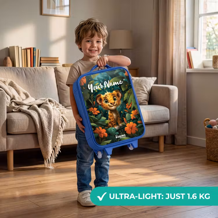 Children's suitcase with name - Blue - Liam leopard — 3