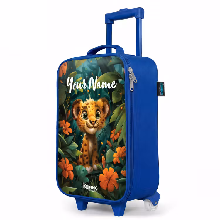 Children's suitcase with name - Blue - Liam leopard — 5