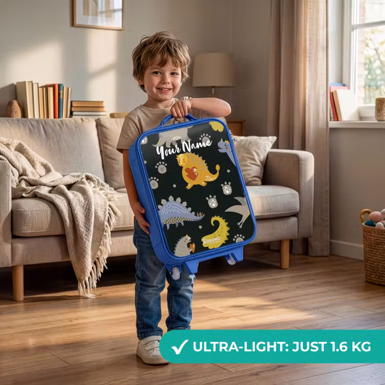 Children's suitcase with name - Blue - Loving dinosaur — 3