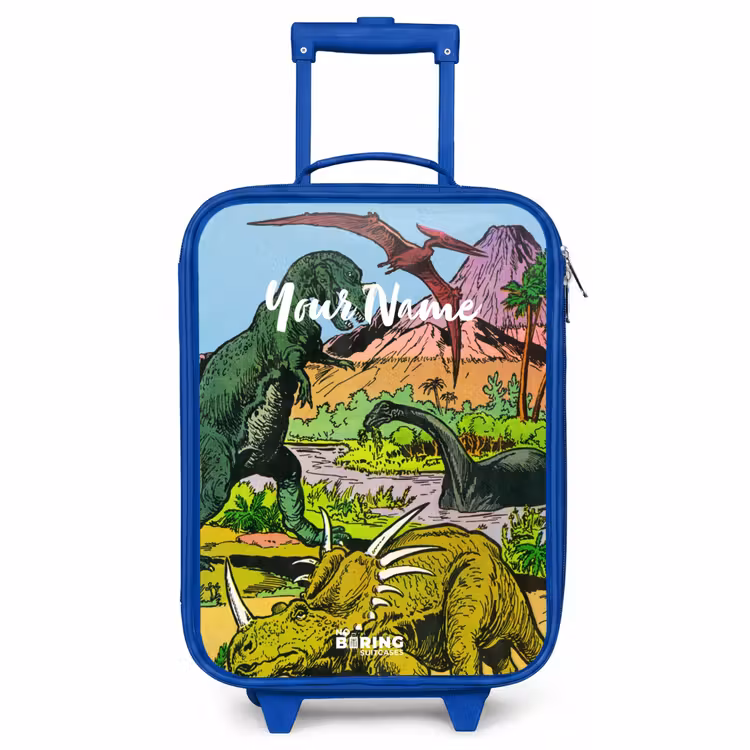 Children's suitcase with name - Blue - Party in Dinosaur Land — 1