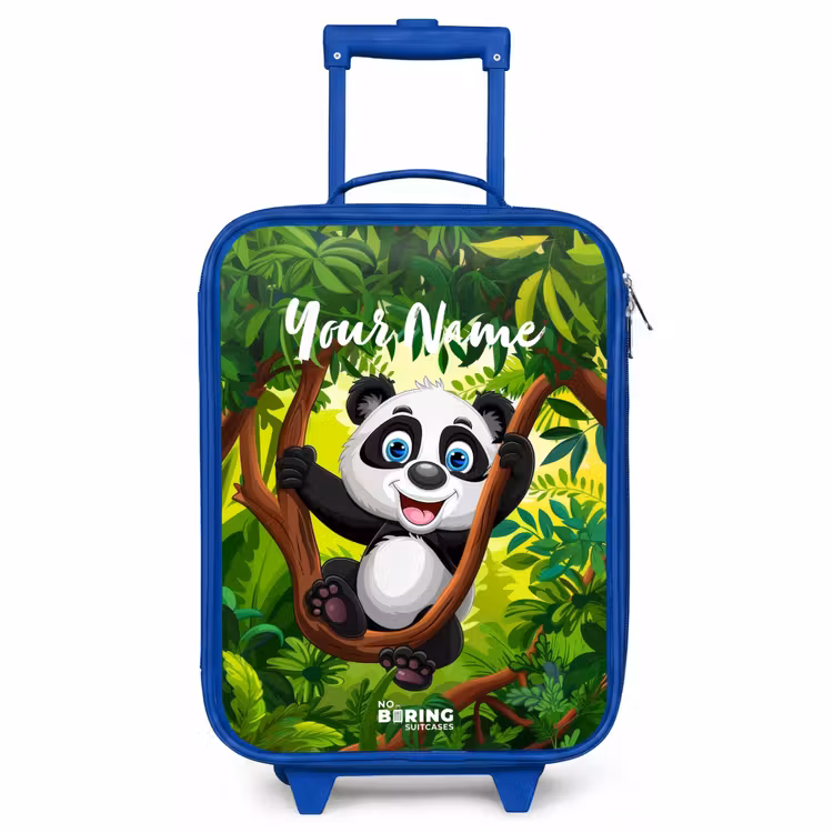 Children's suitcase with name - Blue - Pedro panda — 1