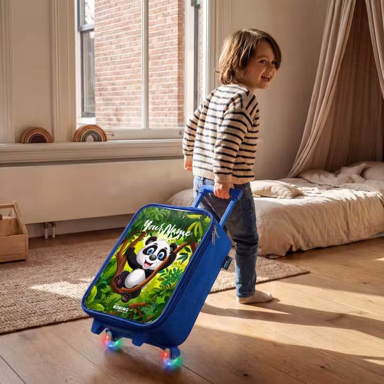Children's suitcase with name - Blue - Pedro panda — 2