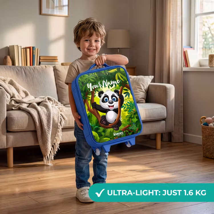 Children's suitcase with name - Blue - Pedro panda — 3