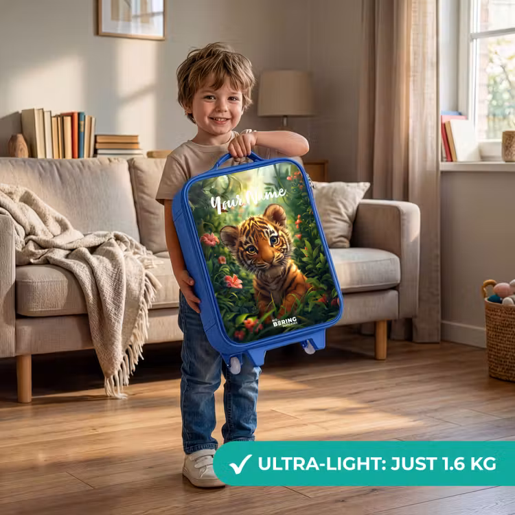 Children's suitcase with name - Blue - Tommy tiger — 3