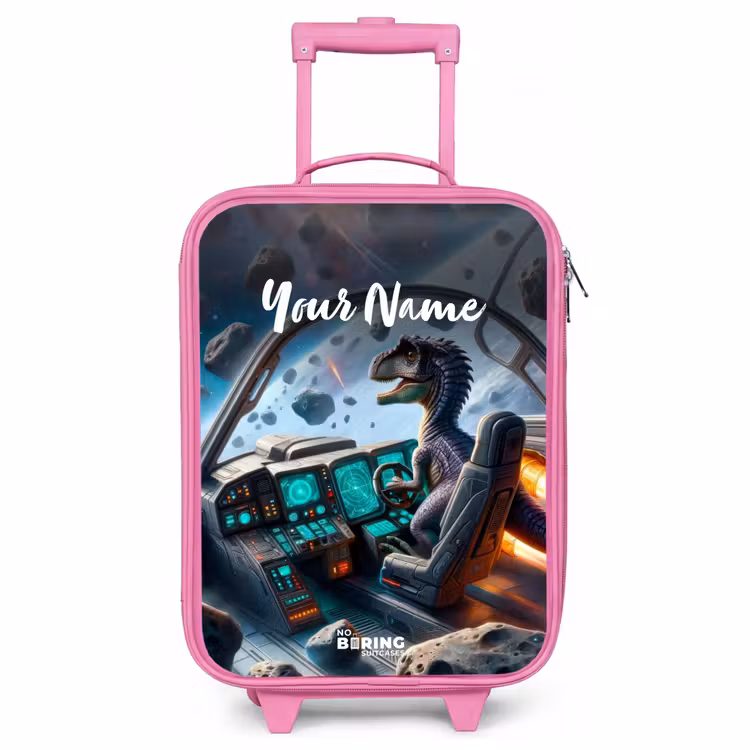 Children's suitcase with name - Pink - Astrodino — 1