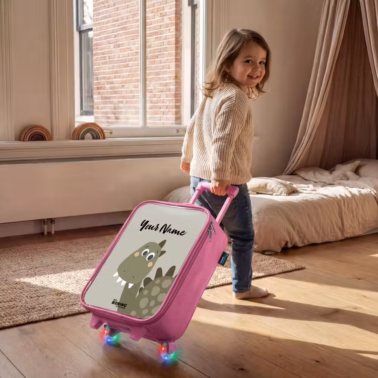 Children's suitcase with name - Pink - Danny dino — 2