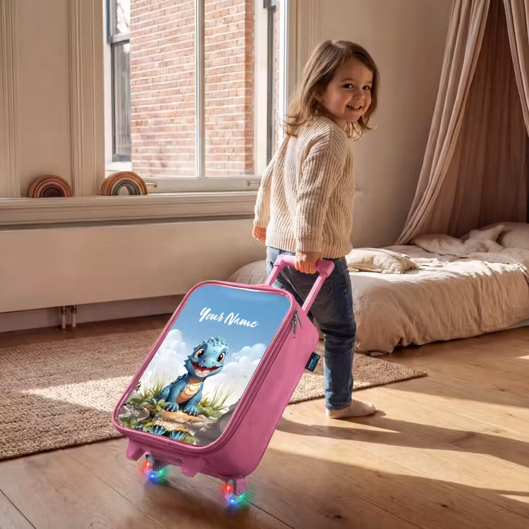 Children's suitcase with name - Pink - Darius Dino — 2