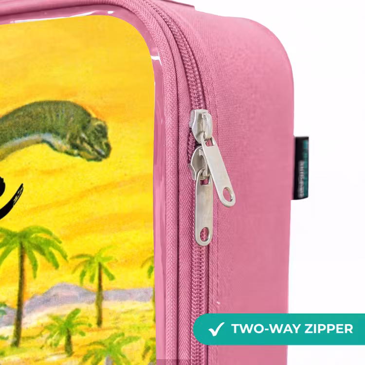 Children's suitcase with name - Pink - Dinosaur in Dinosaurland — 4