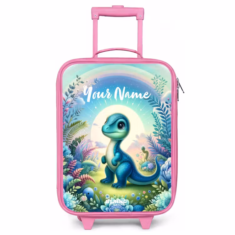 Children's suitcase with name - Pink - Django Dino — 1