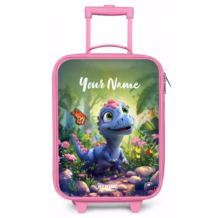 Children's suitcase with name - Pink - Donny Dino — 1
