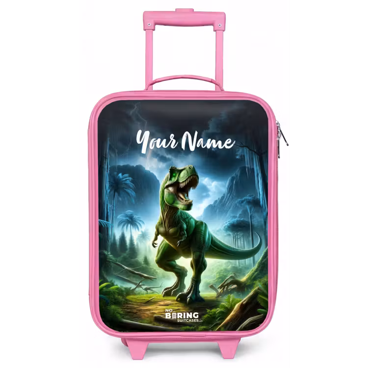 Children's suitcase with name - Pink - Junglosaurus — 1