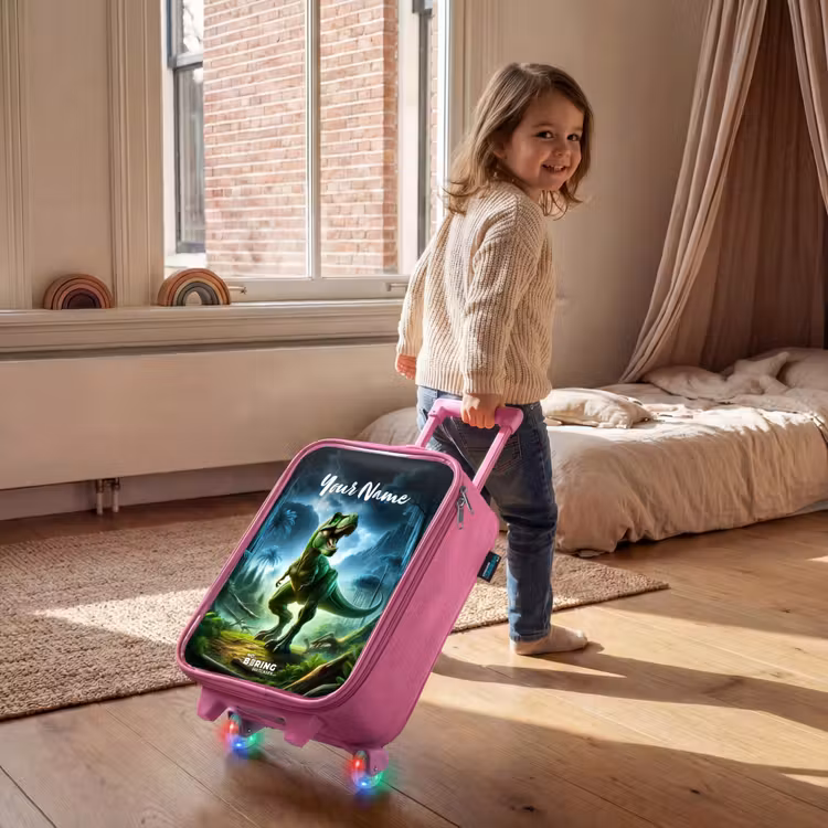 Children's suitcase with name - Pink - Junglosaurus — 2