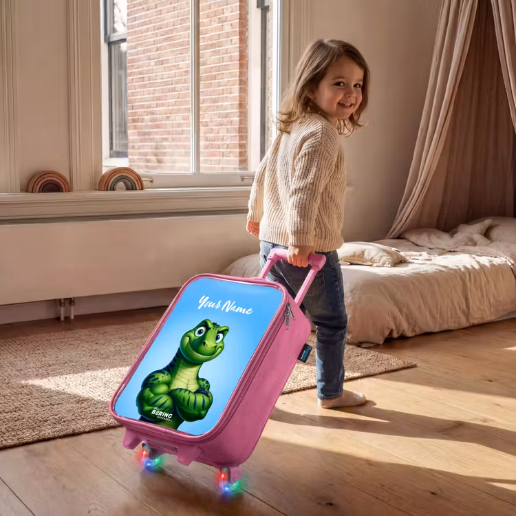 Children's suitcase with name - Pink - Musclesaurus — 2