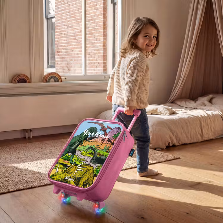 Children's suitcase with name - Pink - Party in Dinosaur Land — 2