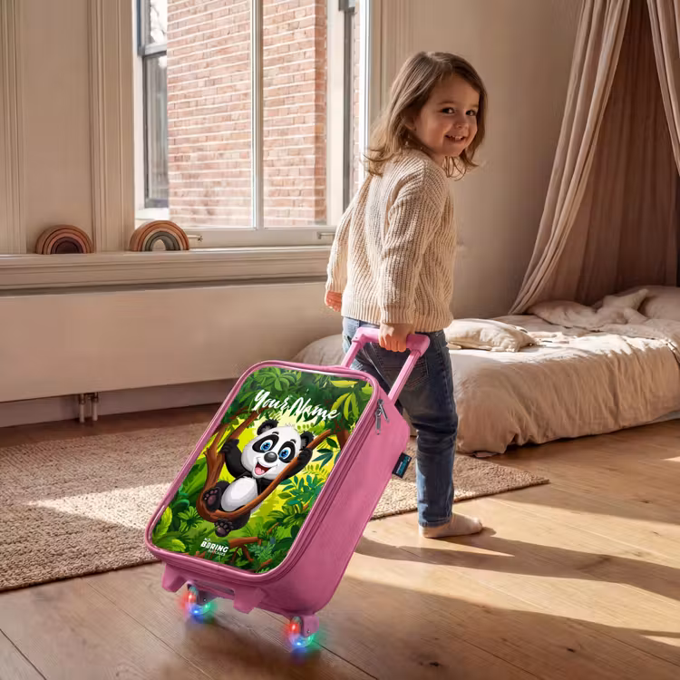 Children's suitcase with name - Pink - Pedro panda — 2