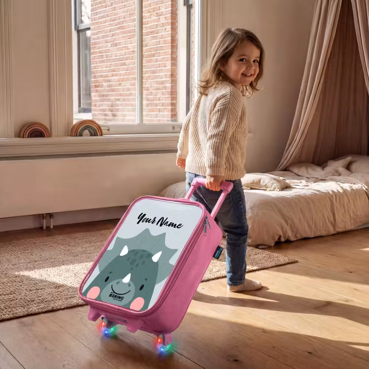 Children's suitcase with name - Pink - Tigo triceratops — 2