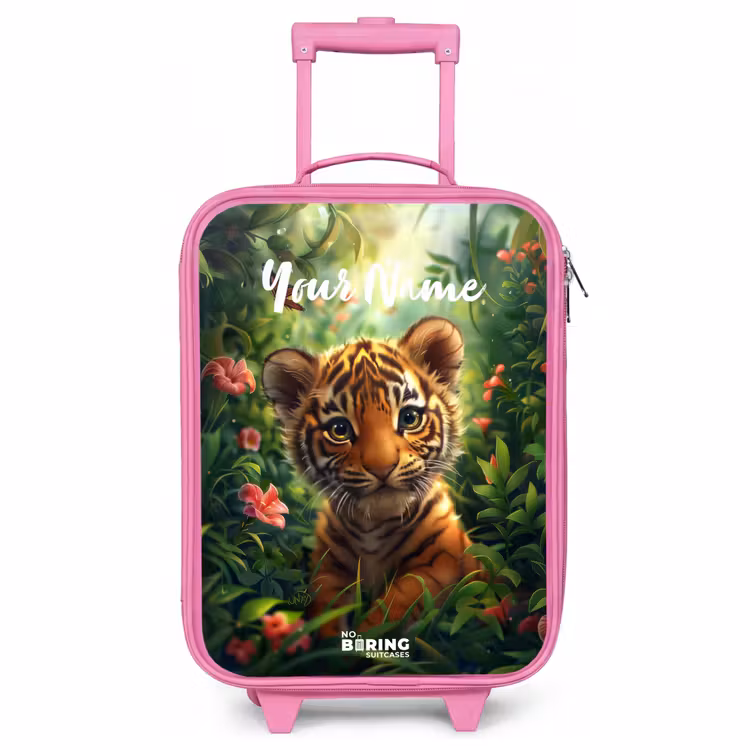 Children's suitcase with name - Pink - Tommy tiger — 1